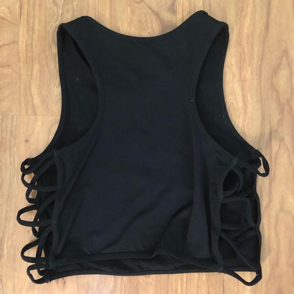 Black spandex crop top - Picture 2 of 2